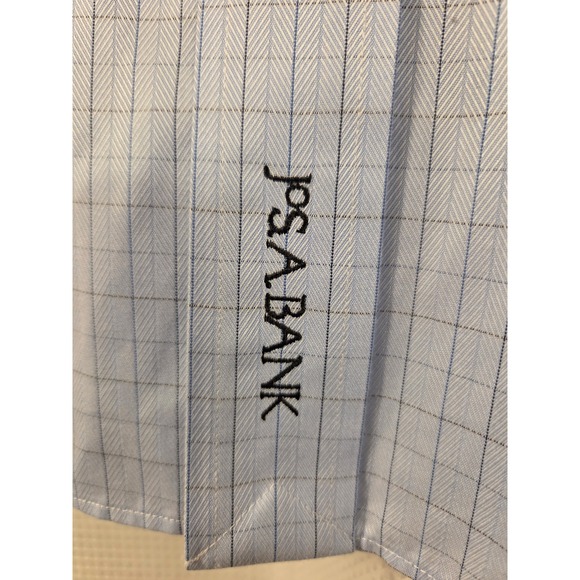 Jos A Bank Signature Collection Tailored Fit Dress‎ Shirt 16-33 Blue Check - Picture 5 of 5